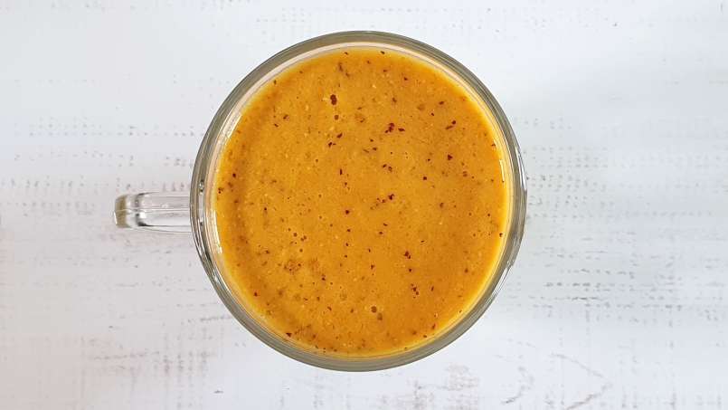 Homoktövis smoothie almával, gyömbérrel, virágporral és mézzel, fotó 4